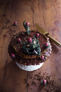La tarte au crocrodile -  tarte caramel pistache et chocolat 
©Photographie et stylisme culinaire Qui a volé les tartes ?