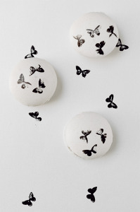 Macarons illustrés papillons 
© Création - Qui a volé les tartes
© Stylisme - La Châteleine